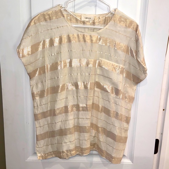 Gold Striped Blouse - Picture 1 of 9